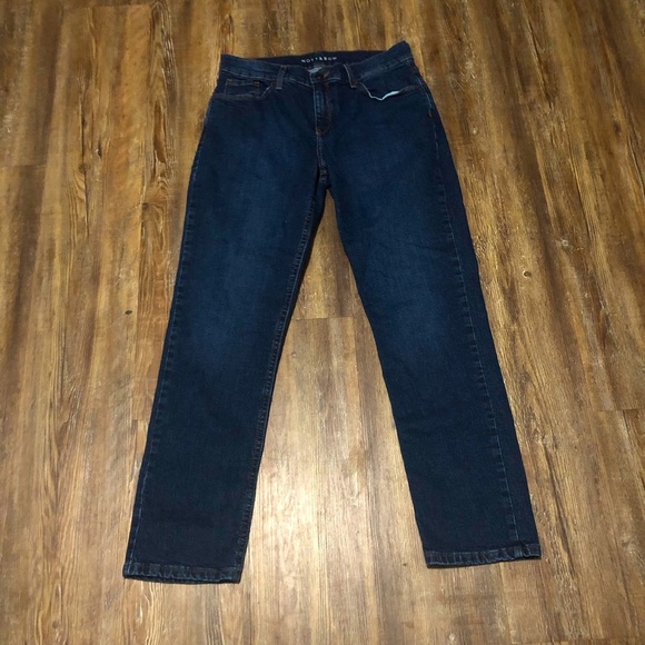 Mott & Bow Boyfriend Jeans Women's 28 Mid Rise Stretchy Ridge Wash Denim - Picture 1 of 7